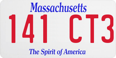 MA license plate 141CT3