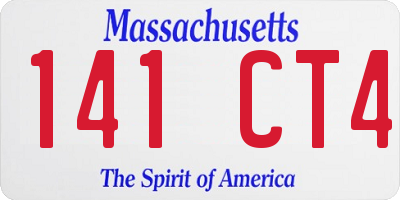 MA license plate 141CT4
