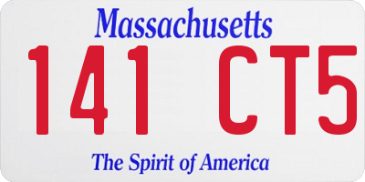 MA license plate 141CT5