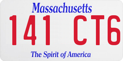 MA license plate 141CT6