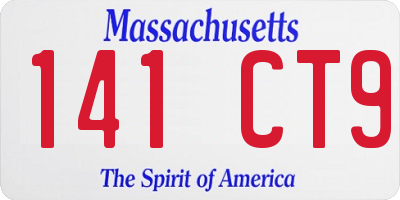MA license plate 141CT9