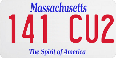 MA license plate 141CU2