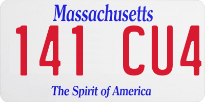 MA license plate 141CU4