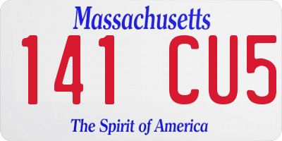 MA license plate 141CU5