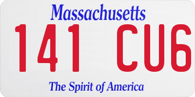 MA license plate 141CU6