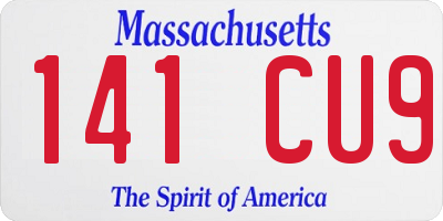 MA license plate 141CU9