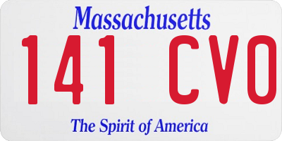 MA license plate 141CV0