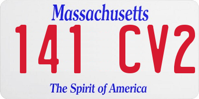 MA license plate 141CV2