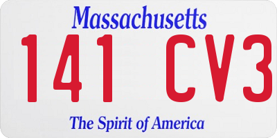 MA license plate 141CV3