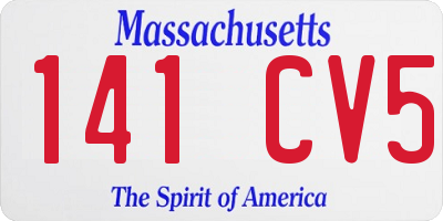 MA license plate 141CV5