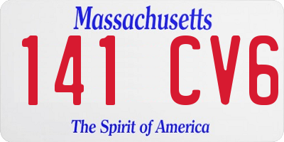 MA license plate 141CV6