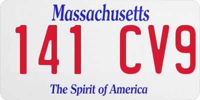 MA license plate 141CV9
