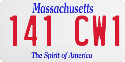 MA license plate 141CW1