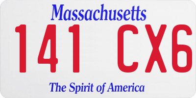MA license plate 141CX6