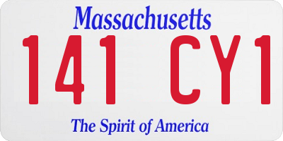 MA license plate 141CY1