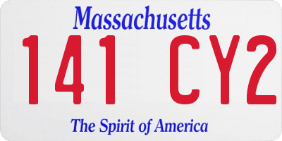 MA license plate 141CY2