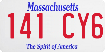 MA license plate 141CY6