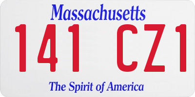 MA license plate 141CZ1