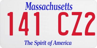 MA license plate 141CZ2