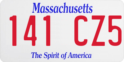MA license plate 141CZ5