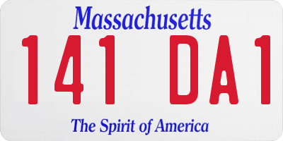 MA license plate 141DA1