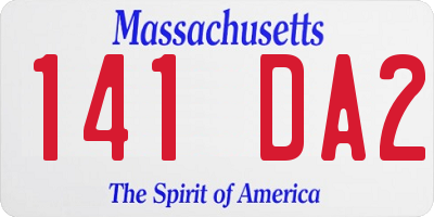 MA license plate 141DA2