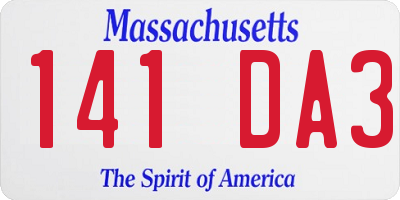 MA license plate 141DA3
