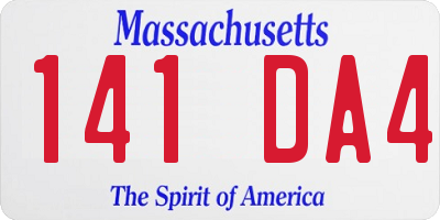 MA license plate 141DA4