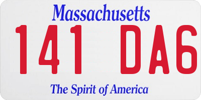 MA license plate 141DA6