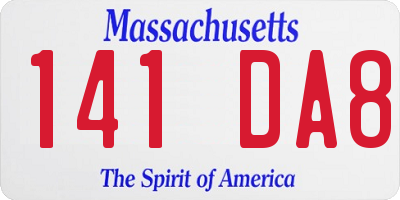 MA license plate 141DA8