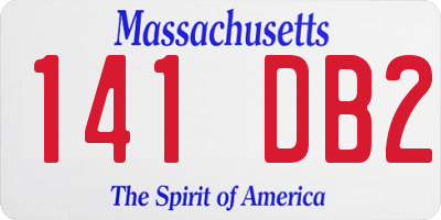 MA license plate 141DB2