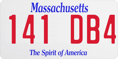 MA license plate 141DB4