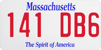 MA license plate 141DB6