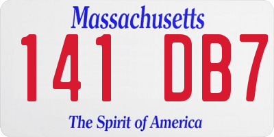 MA license plate 141DB7