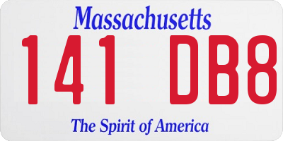 MA license plate 141DB8