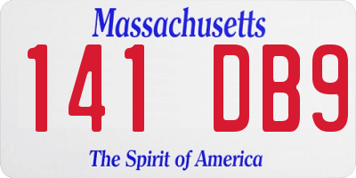 MA license plate 141DB9