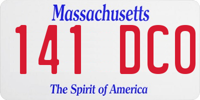 MA license plate 141DC0