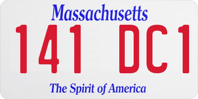 MA license plate 141DC1