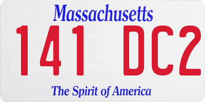 MA license plate 141DC2