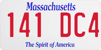 MA license plate 141DC4