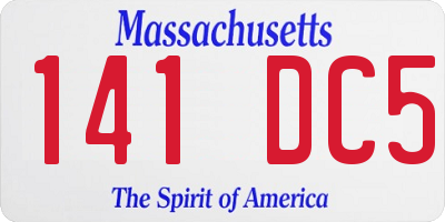 MA license plate 141DC5