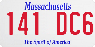 MA license plate 141DC6