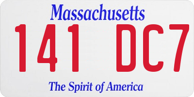 MA license plate 141DC7
