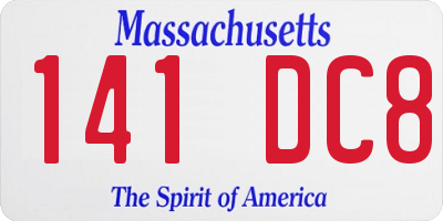 MA license plate 141DC8