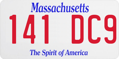 MA license plate 141DC9