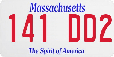 MA license plate 141DD2