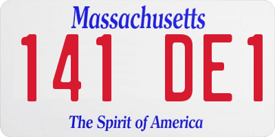 MA license plate 141DE1