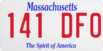 MA license plate 141DF0