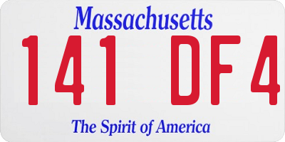 MA license plate 141DF4