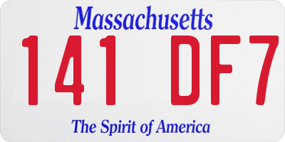 MA license plate 141DF7